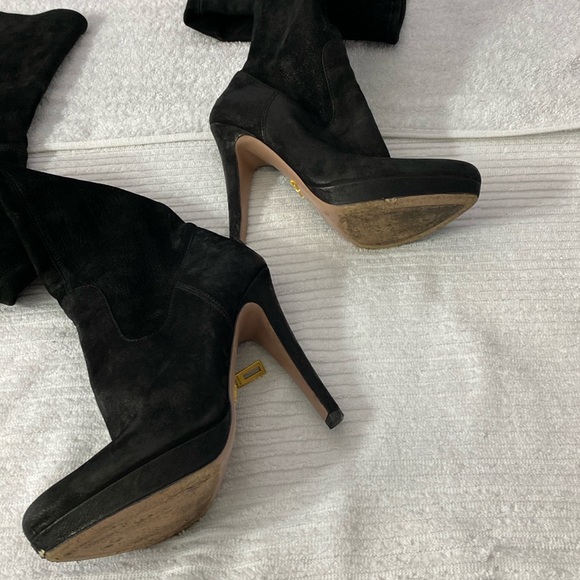 Prada black size37 usa7 leather like suede - Picture 12 of 16